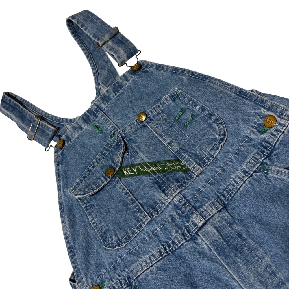 Vintage Key Overalls Mens 32x32 Blue Denim Imperial Workwear Carpenter Made USA